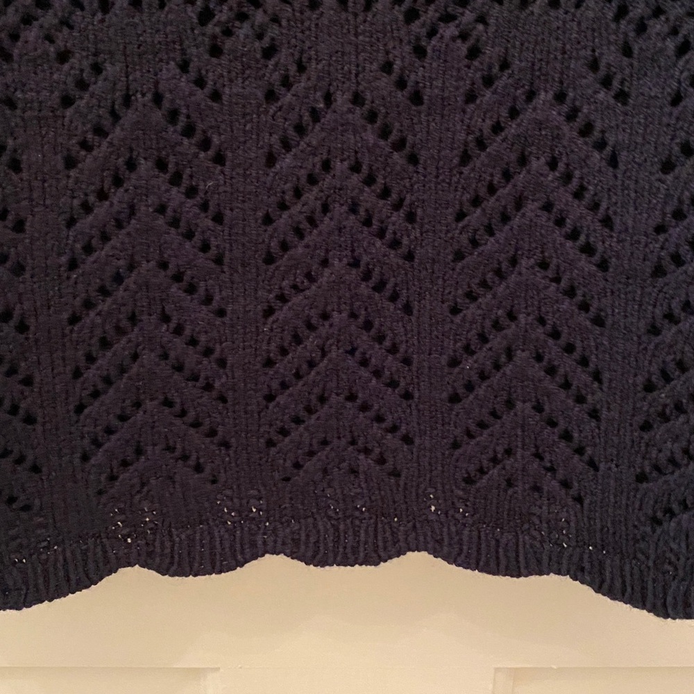 Talbots Navy Short Sleeve Sweater with Knit Lining - Picture 6 of 12